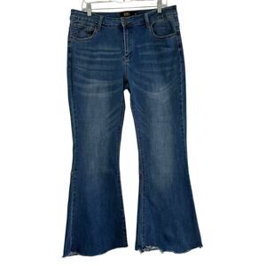 Lucky & Blessed Mid Rise Flare Jeans Size‎ 16 Boho Hippie Western Stretch L18021